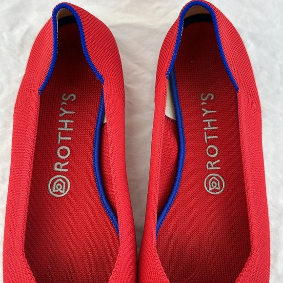 Rothy’s Pointed Toe Chili Red Slip On Shoes - Picture 4 of 8